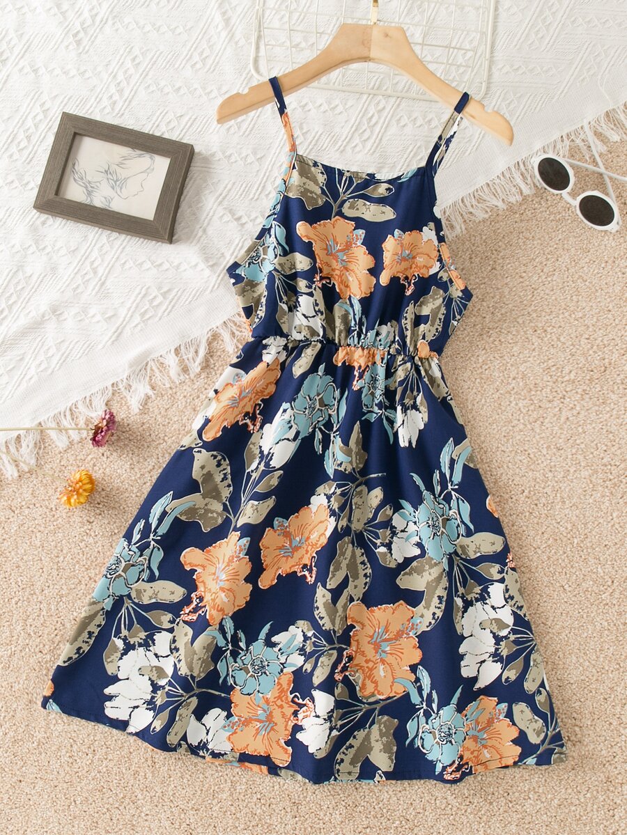 Girls Floral Print Cami Dress - Multicolor - View 1