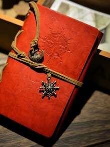 1PC Random Color Vintage Notebook With Straps And Pendants,Detachable Inside Pages - Multicolor - View 5