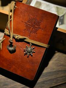 1PC Random Color Vintage Notebook With Straps And Pendants,Detachable Inside Pages - Multicolor - View 7