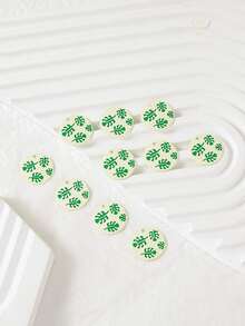 10入組樹葉印花DIY首飾吊墜 - 彩色 - 查看 1