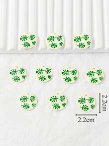 10入組樹葉印花DIY首飾吊墜 - 彩色 - 查看 3