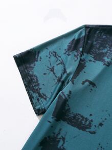 Manfinity Hombres Camiseta irregular con estampado de dibujo - Multicolor - Ver 3