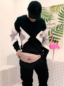 Men Graphic Waist Bag Dad Bag Fake Beer Belly Waist Pack Unisex Bum Bag White Elephant Gifts Funny Gag Gifts Holiday Gift - Khaki - View 2