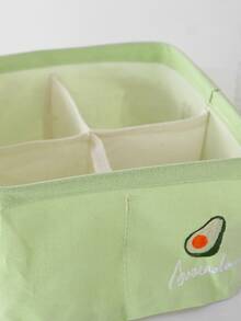 Hộp đựng đồ lót thêu hình quả bơ - màu xanh lá - Xem 2