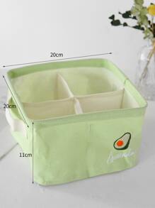 Hộp đựng đồ lót thêu hình quả bơ - màu xanh lá - Xem 3