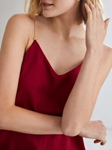 MOTF PREMIUM SILK STRAIGHT FIT CAMI TOP - Burgundy - View 6