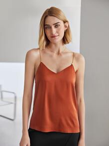 MOTF PREMIUM SILK STRAIGHT FIT CAMI TOP - Burnt Orange - View 7