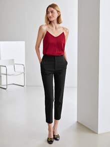 MOTF PREMIUM SILK STRAIGHT FIT CAMI TOP - Burgundy - View 8