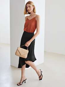 MOTF PREMIUM SILK STRAIGHT FIT CAMI TOP - Burnt Orange - View 9