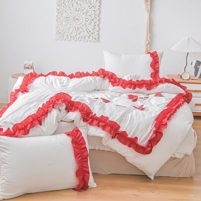Ruffle Decor Duvet Cover Set Without Filler