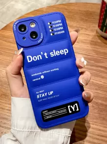 信封圖形棉袄手機殼，適用於 iPhone 11、iPhone 13、iPhone 14 Pro Max - 藍色 - 查看 1