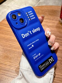 信封圖形棉袄手機殼，適用於 iPhone 11、iPhone 13、iPhone 14 Pro Max - 藍色 - 查看 2