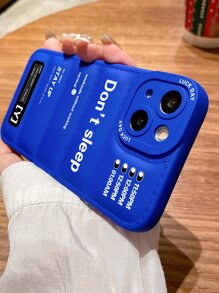 信封圖形棉袄手機殼，適用於 iPhone 11、iPhone 13、iPhone 14 Pro Max - 藍色 - 查看 4