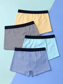 Niños 4 piezas Bragas con estampado de rayas - Multicolor - Ver 2