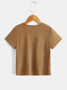 SHEIN Leap Crew 3pcs Young Boy's Casual Solid Color Button Round Neck Short Sleeve T-Shirt, Regular Fit For Summer Daily Wear - Multicolor - View 2