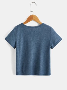 SHEIN Leap Crew 3pcs Young Boy's Casual Solid Color Button Round Neck Short Sleeve T-Shirt, Regular Fit For Summer Daily Wear - Multicolor - View 3