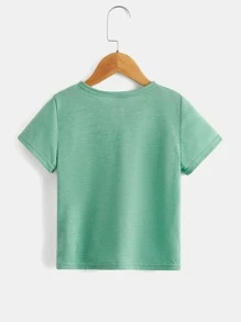 SHEIN Leap Crew 3pcs Young Boy's Casual Solid Color Button Round Neck Short Sleeve T-Shirt, Regular Fit For Summer Daily Wear - Multicolor - View 5