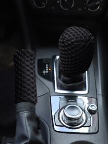 MEIKAXIU 2入組車手刹罩和換檔蓋 - 黑色 - 查看 2