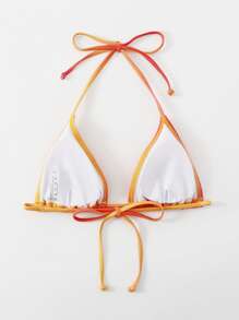 Top de bikini triángulo con efecto degradado, perfecto para el verano y de vacaciones en la playa - Multicolor - Ver 2