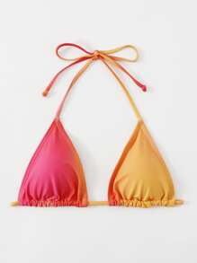 Top de bikini triángulo con efecto degradado, perfecto para el verano y de vacaciones en la playa - Multicolor - Ver 4