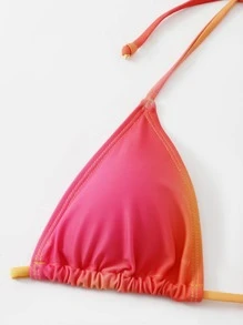 Top de bikini triángulo con efecto degradado, perfecto para el verano y de vacaciones en la playa - Multicolor - Ver 5