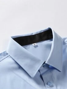 Manfinity Mode Hombres Camisa con un bolsillo delantero - Celeste - Ver 4