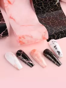 10 peças/caixa Papel de Transferência de Padrão de Textura e Mármore (Sem Adesivo) Charmes de Unhas DIY, Joias de Unhas, Suprimentos de Unhas