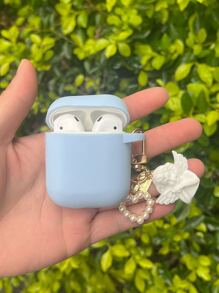 1 cái ốp lưng trang trí mặt dây chuyền thiên thần tương thích với Airpods - Màu xanh nhạt - Xem 1