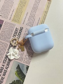 1 cái ốp lưng trang trí mặt dây chuyền thiên thần tương thích với Airpods - Màu xanh nhạt - Xem 2