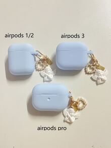 1 cái ốp lưng trang trí mặt dây chuyền thiên thần tương thích với Airpods - Màu xanh nhạt - Xem 3