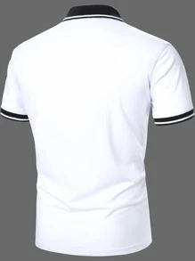 Manfinity Homme Hombres Camisa polo de color combinado ribete en contraste - Multicolor - Ver 2