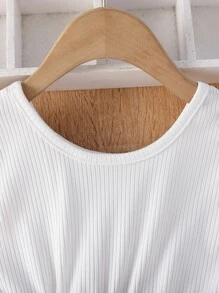 Toddler Girls Ruffle Trim Floral Hem Belted Dress - Multicolor - View 3