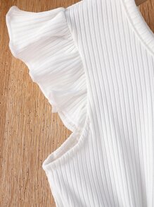 Toddler Girls Ruffle Trim Floral Hem Belted Dress - Multicolor - View 6