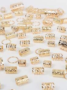 85pcs Hollow Out Hair Ring Boho - Gold - View 2