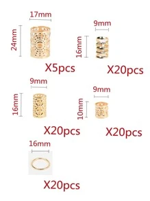 85pcs Hollow Out Hair Ring Boho - Gold - View 3