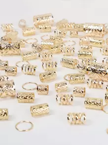 85pcs Hollow Out Hair Ring Boho - Gold - View 6