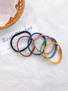 6 chiếc Buộc Tóc Tối giản Rắn - Nhiều màu - Xem 1