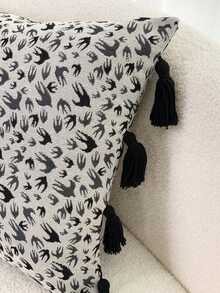 Abstract Bird Pattern Tassel Decor Cushion Cover Without Filler - Multicolor - View 2