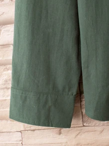 Manfinity Homme Men Pocket Front Button Up Shirt Without Tee - Dark Green - View 3