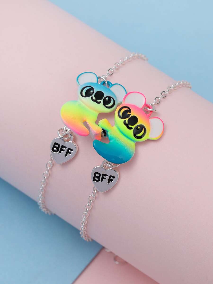 2pcs Girls Animal Decor Bracelet - Multicolor - View 1