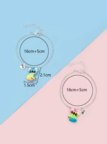 2pcs Girls Animal Decor Bracelet - Multicolor - View 4