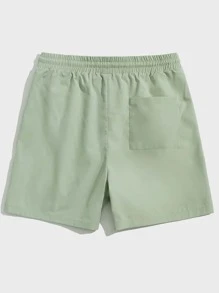 Manfinity VCAY Loose Men's Coconut Tree Print Drawstring Waist Shorts - Mint Green - View 2