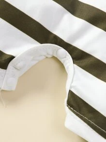 男嬰條紋圖案補丁貼口袋連身短褲 - 彩色 - 查看 6