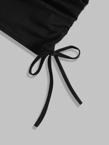 SHEIN Unity 90s Hands Print Drawstring Tank Top Graphic Tees Women Tops - Black - View 4