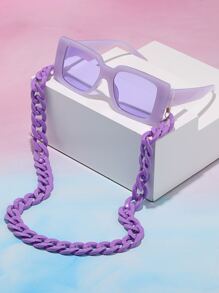 1 Set Women's Fashion Glasses + Colorful Eyeglasses Chain Beach Accessories For Women Glasses Shades - Purple - View 2