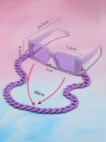 1 Set Women's Fashion Glasses + Colorful Eyeglasses Chain Beach Accessories For Women Glasses Shades - Purple - View 3