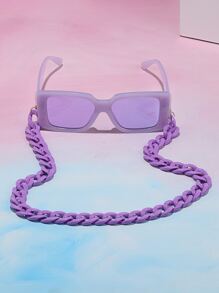 1 Set Women's Fashion Glasses + Colorful Eyeglasses Chain Beach Accessories For Women Glasses Shades - Purple - View 4