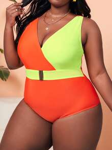 Bañador una pieza de dos tonos - Multicolor - Ver 4