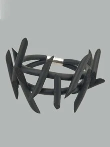 Geometric Decor Bracelet - Black - View 2