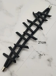 Geometric Decor Bracelet - Black - View 3